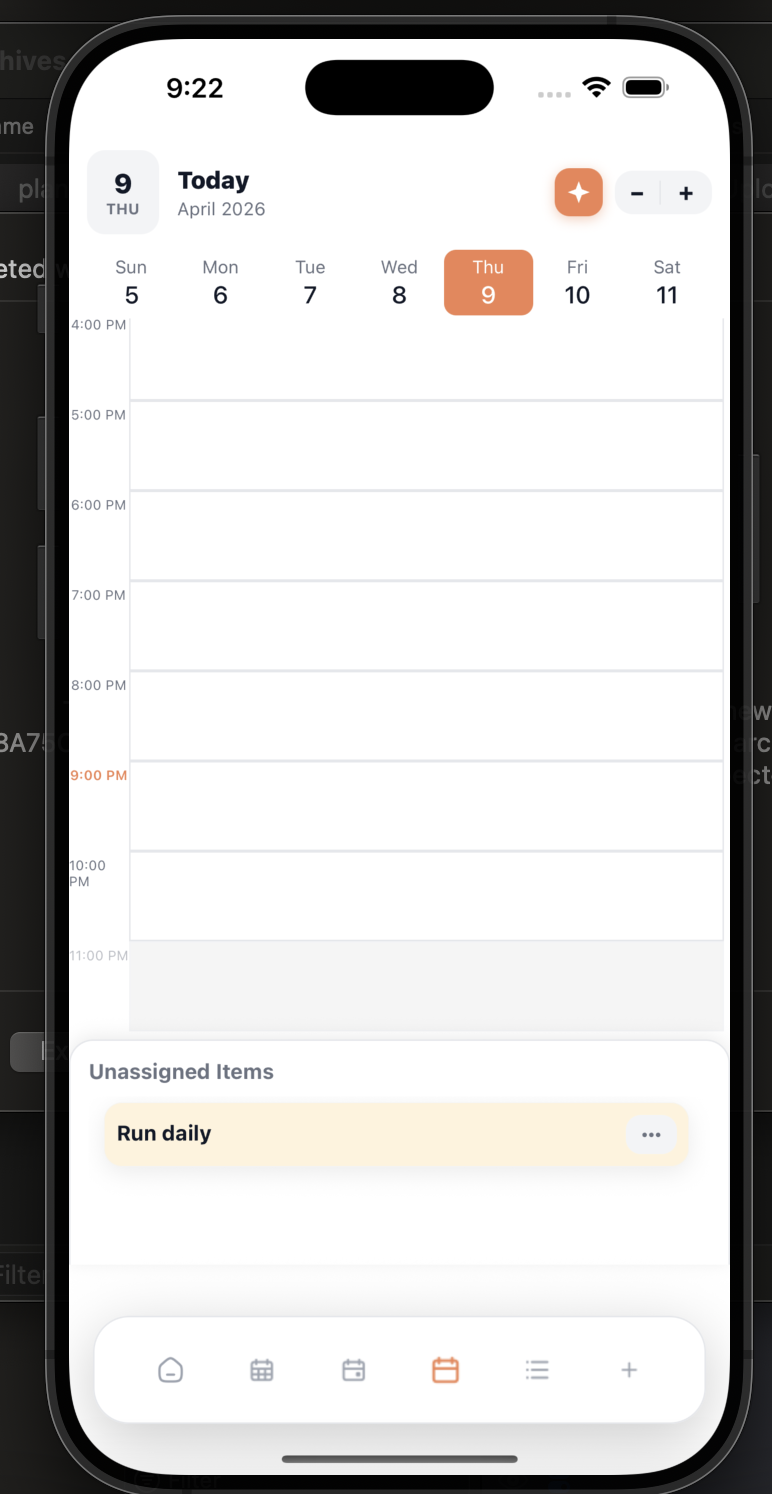 Planful weekly schedule